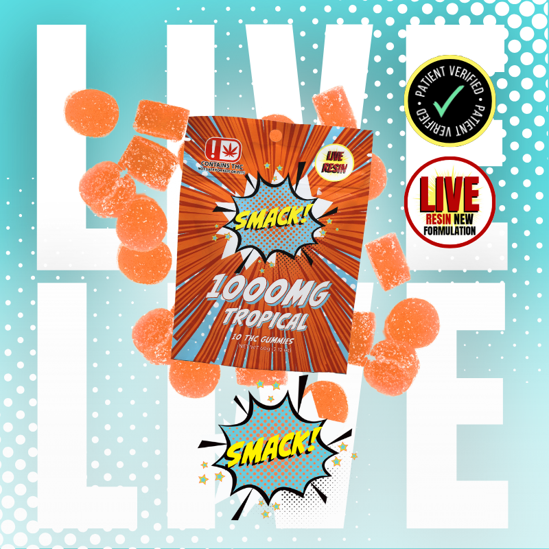 1000mg - Pectin - SMACK! Live Resin - Tropical - 10ct