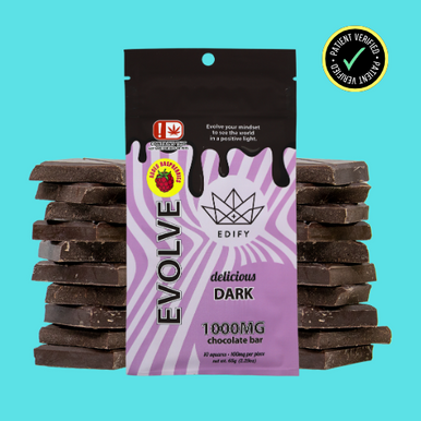 Edify - 1000mg THC Dark Chocolate Raspberry Bar