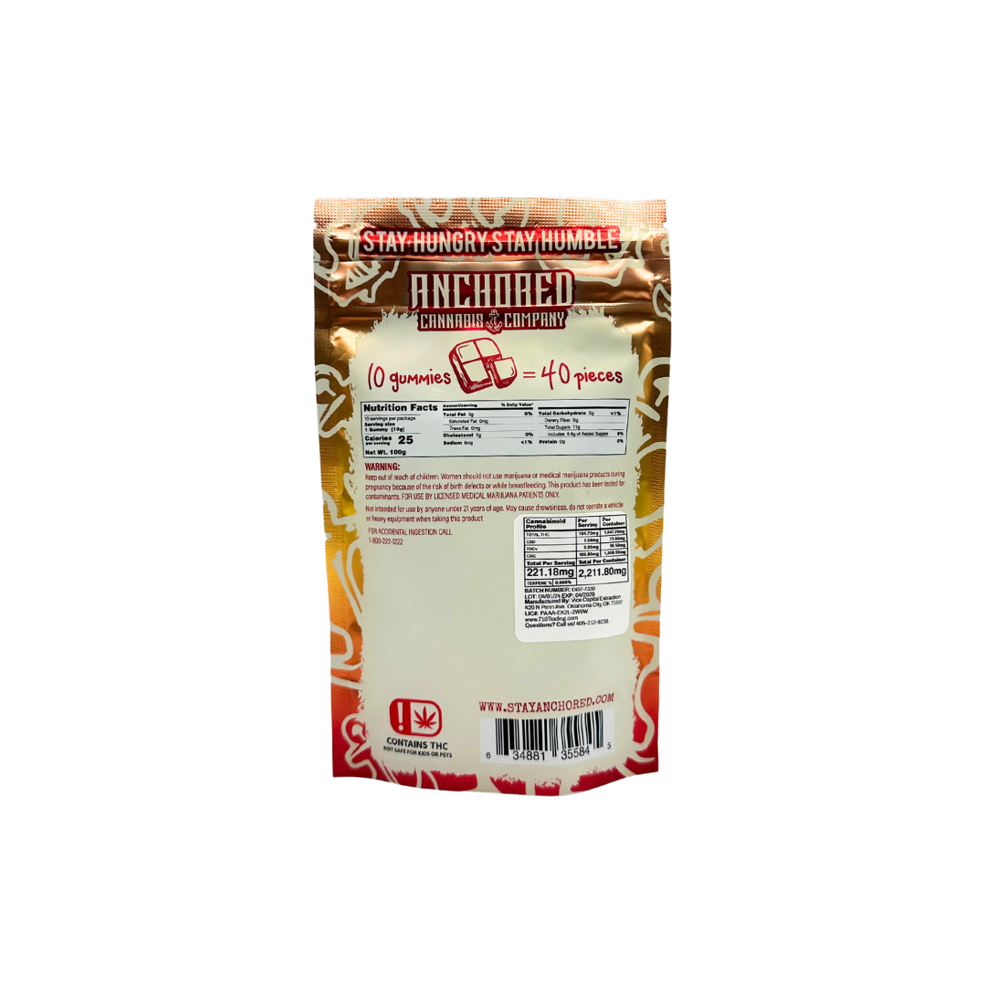 Anchored - Peach Swirl 100mg THC : 100mg CBG Gummy 10ct. - Image 5