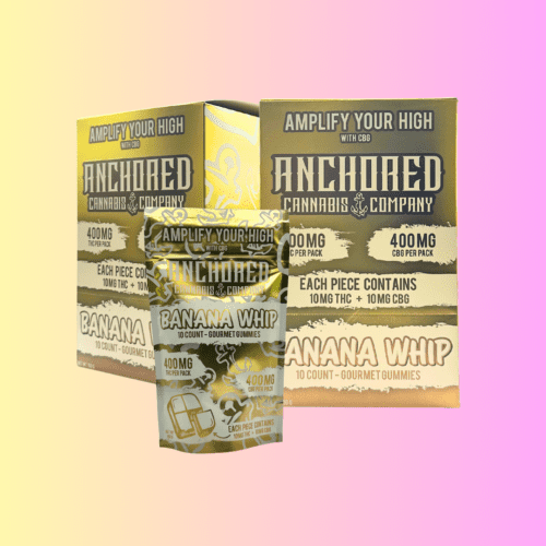 Anchored - Banana Whip 40mg THC : 40mg CBG Gummy 10ct.