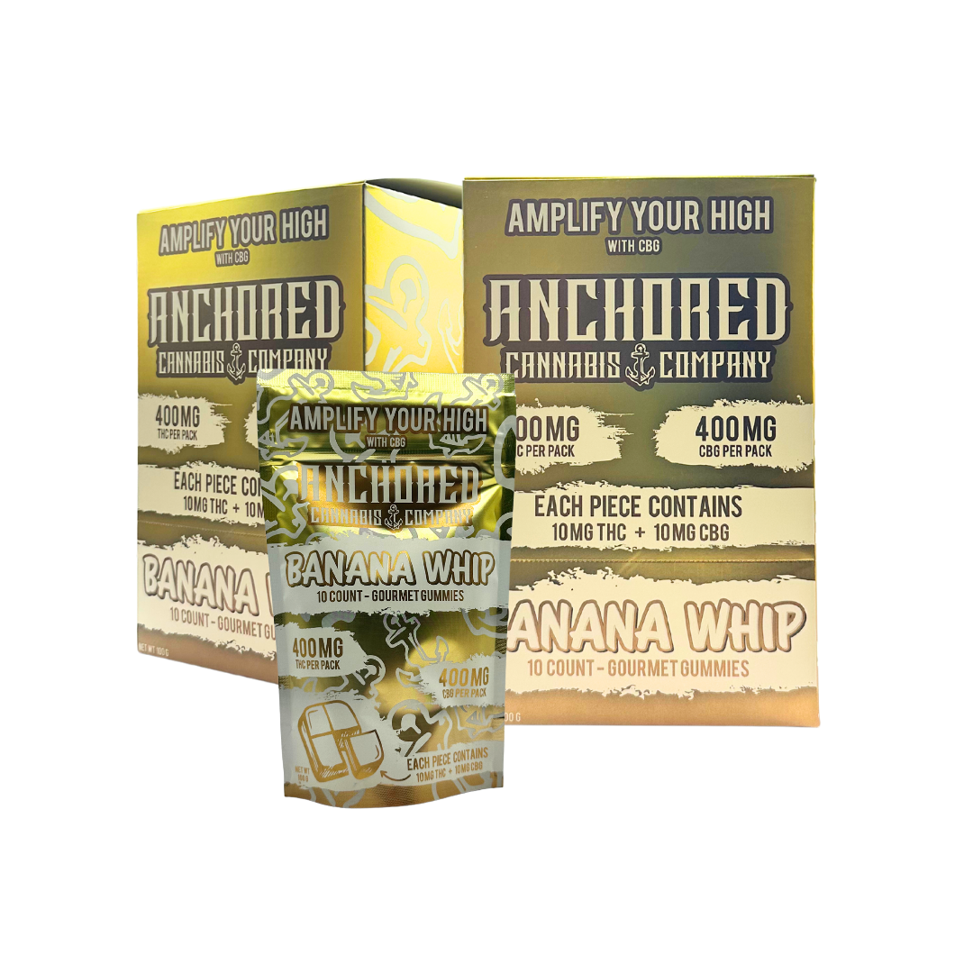 Anchored - Banana Whip 40mg THC : 40mg CBG Gummy 10ct. - Image 3