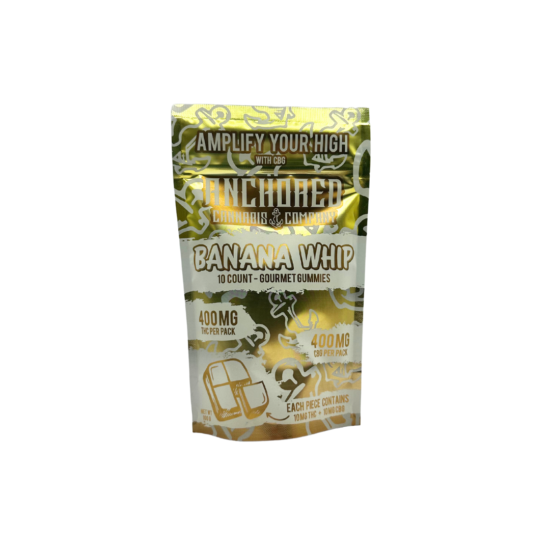 Anchored - Banana Whip 40mg THC : 40mg CBG Gummy 10ct. - Image 4
