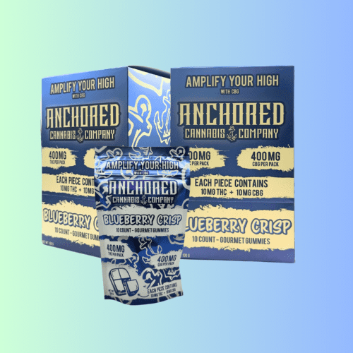 Anchored - Blueberry Crisp 40mg THC : 40mg CBG Gummy 10ct.