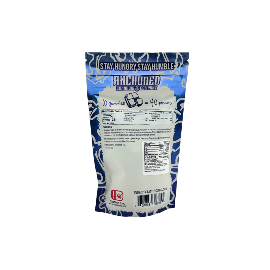 Anchored - Blueberry Crisp 40mg THC : 40mg CBG Gummy 10ct. - Image 4