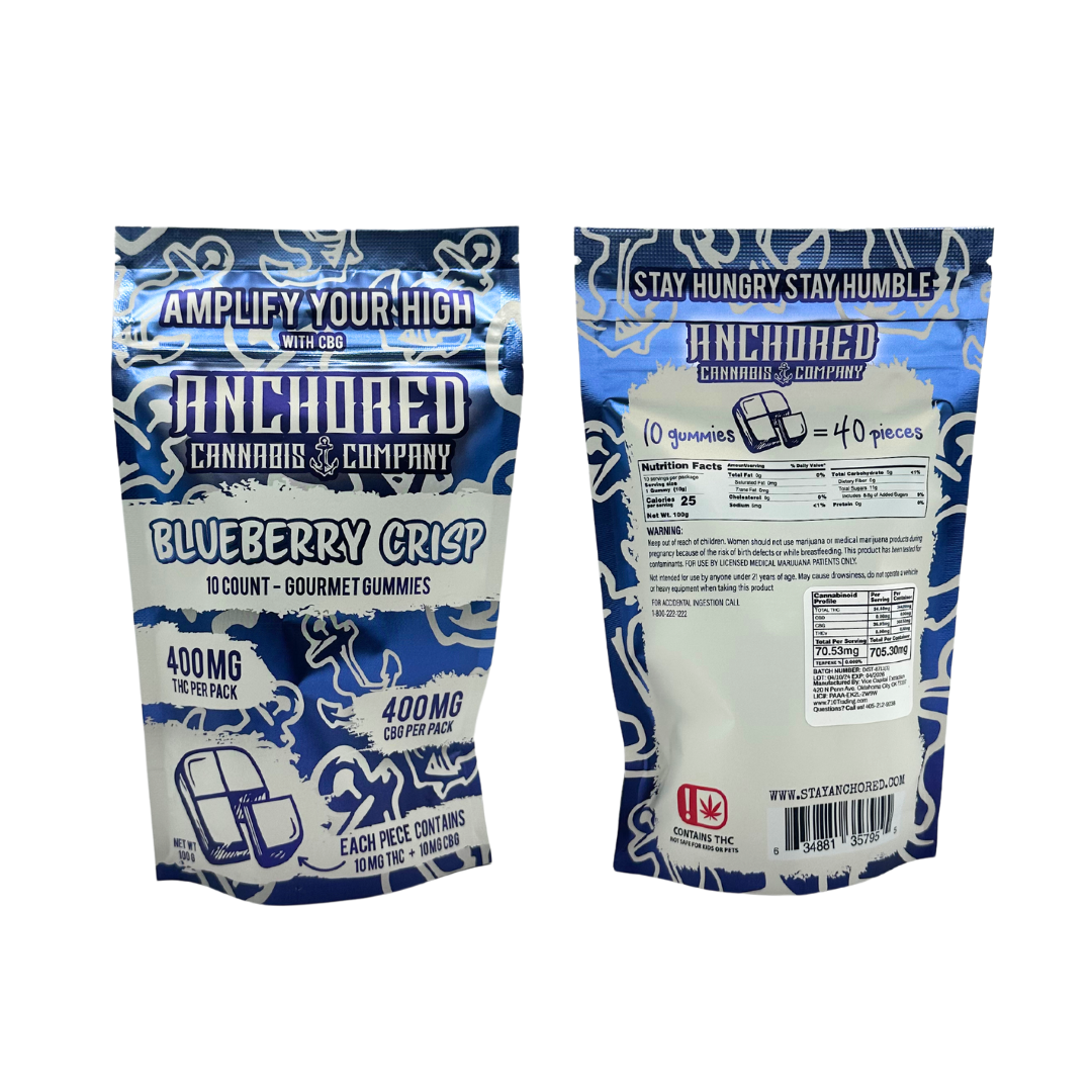 Anchored - Blueberry Crisp 40mg THC : 40mg CBG Gummy 10ct. - Image 3