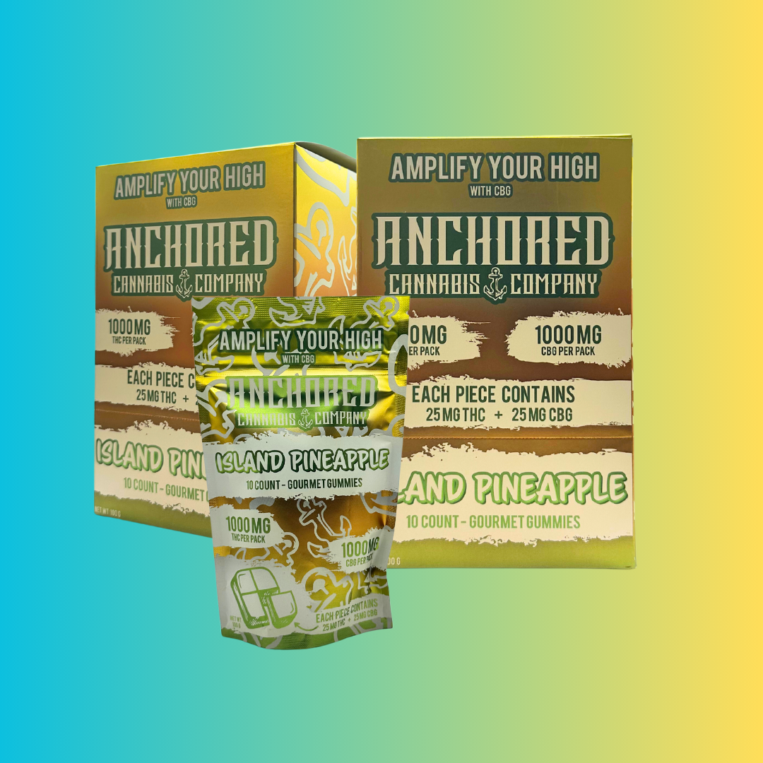 Anchored - Island Pineapple 100mg THC : 100mg CBG Gummy 10ct.