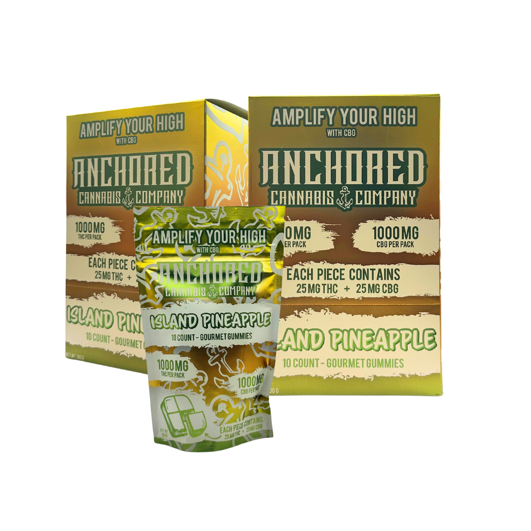 Anchored - Island Pineapple 100mg THC : 100mg CBG Gummy 10ct. - Image 3