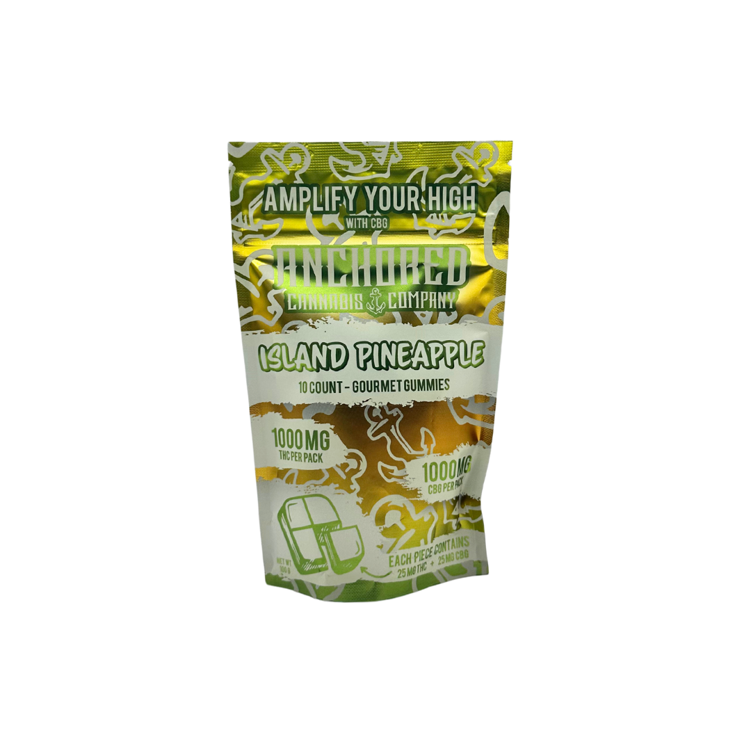 Anchored - Island Pineapple 100mg THC : 100mg CBG Gummy 10ct. - Image 4