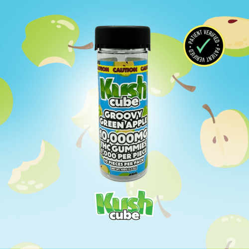 Kush Cubes - 10,000mg THC Groovy Green Apple Gummy 10ct