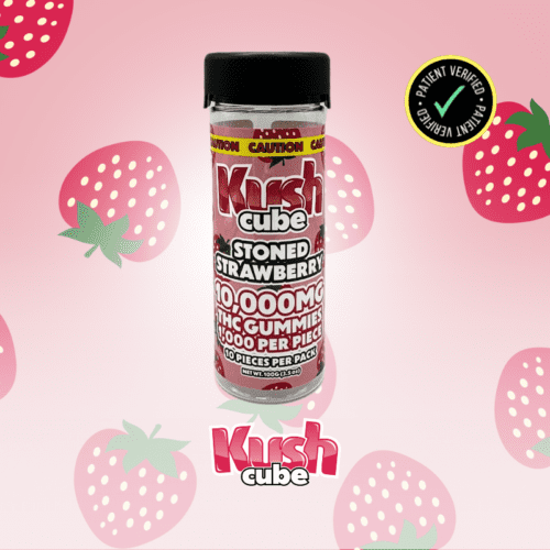 Kush Cubes - 10,000mg THC Stoned Strawberry Gummy 10ct