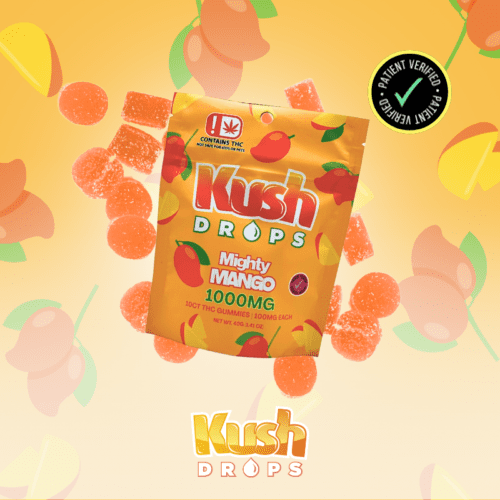 Kush Drops - 1000mg THC Mighty Mango Gummy 10ct