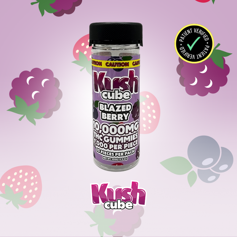 Kush Cubes - 10,000mg THC Blazed Berry Gummy 10ct