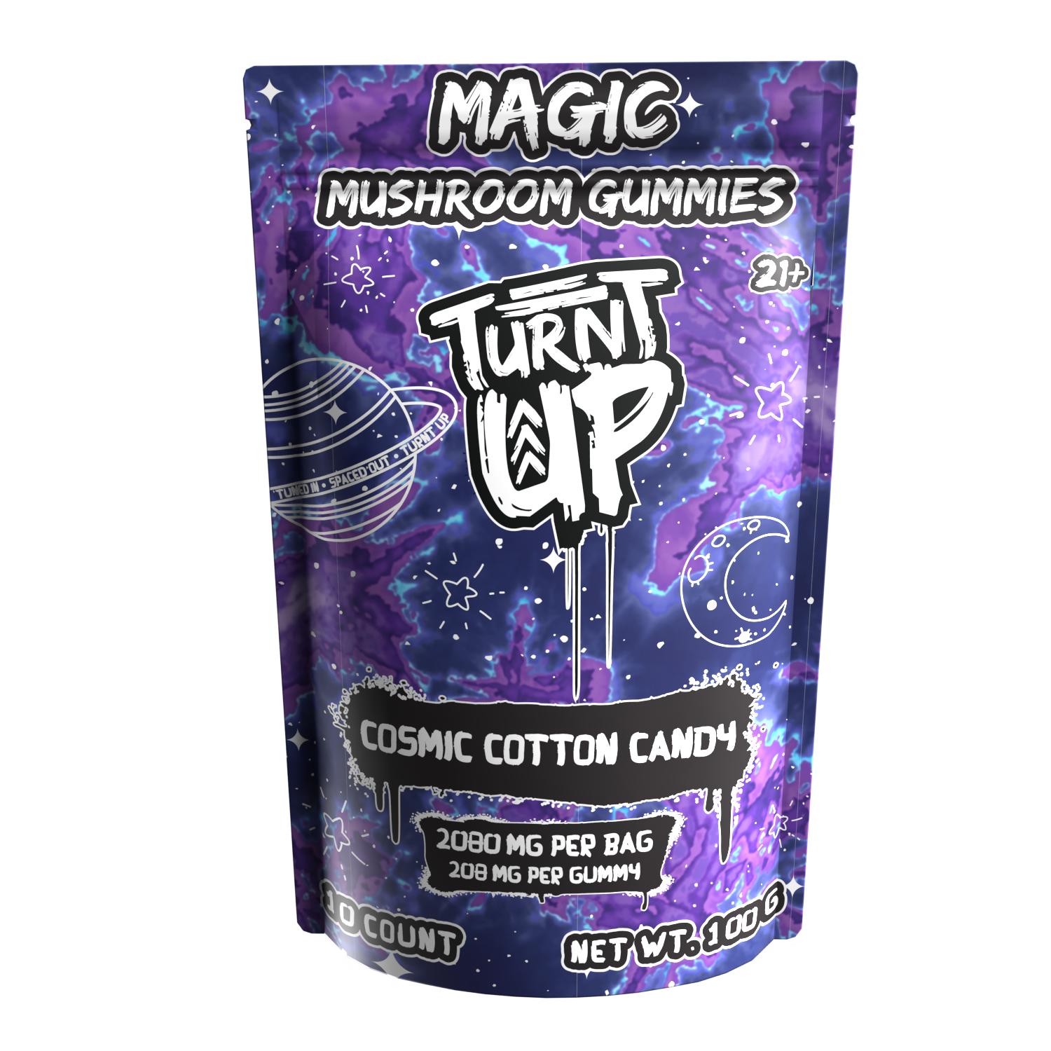 TURNT UP - MAGIC MUSHROOM - COSMIC COTTON CANDY 10ct - 1pk - SAMPLE