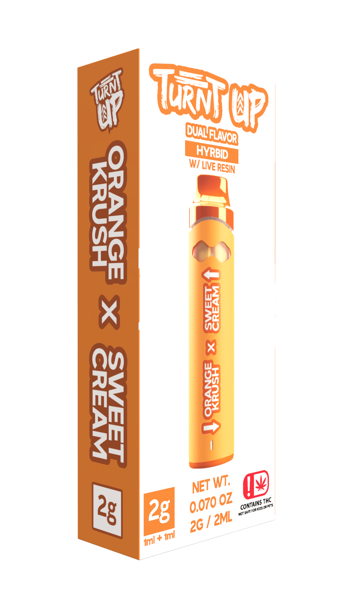 Turnt Up - 2g Disposable - Orange Krush x Sweet Cream - SAMPLE