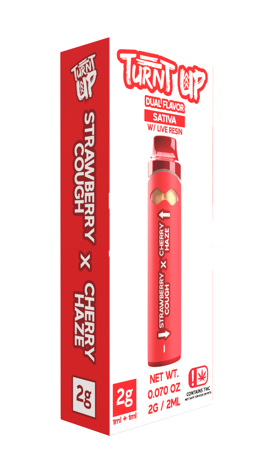 Turnt Up - 2g Disposable - Strawberry Cough x Cherry Haze - SAMPLE